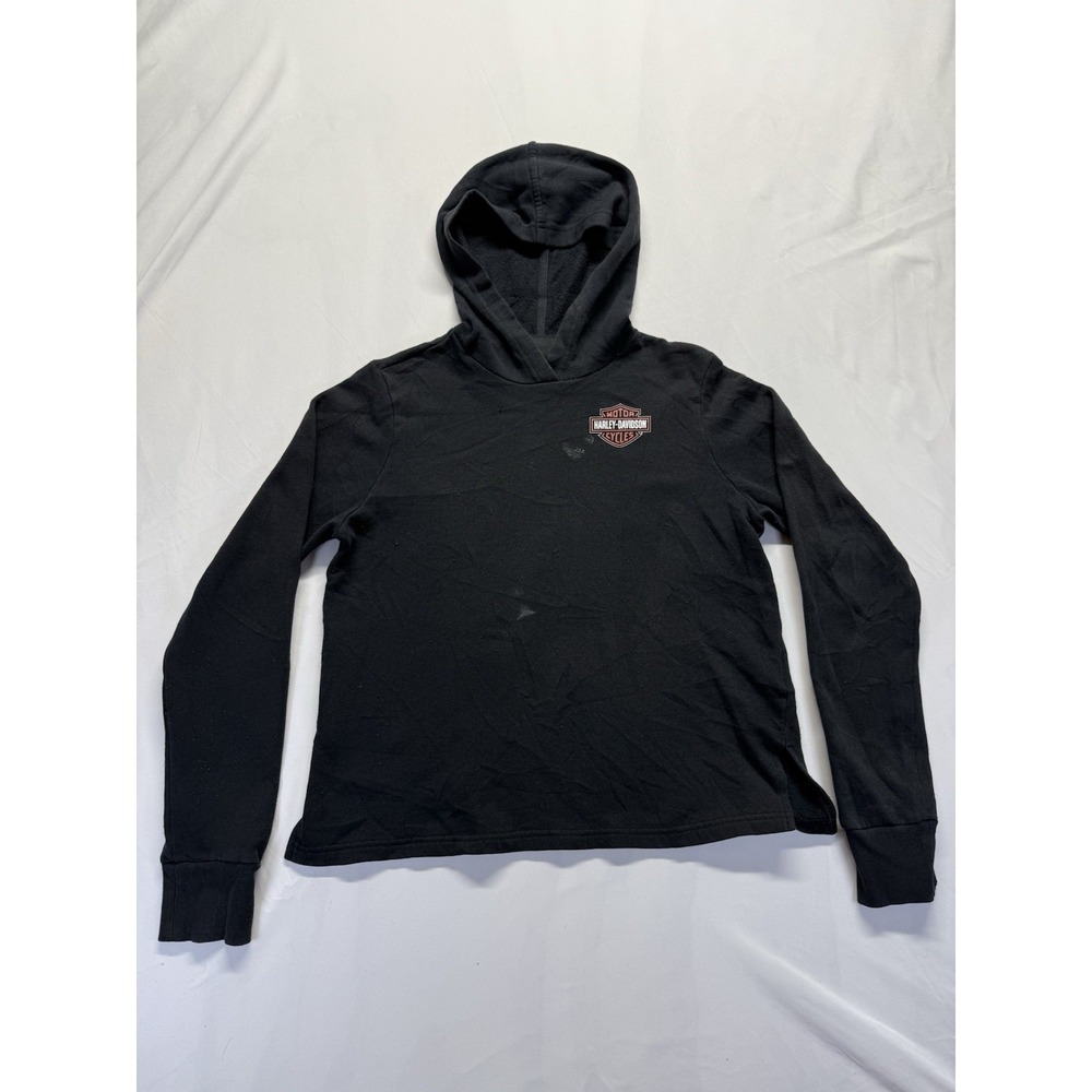 Harley-Davidson‎ Womens Small Hooded Long Sleeve Logo front and back